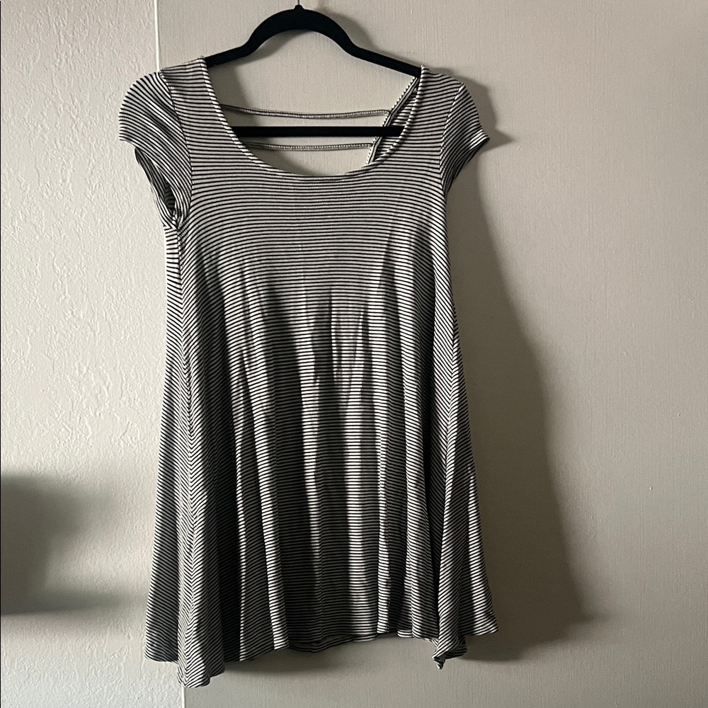 American Eagle Outfitters Navy and White Striped Top